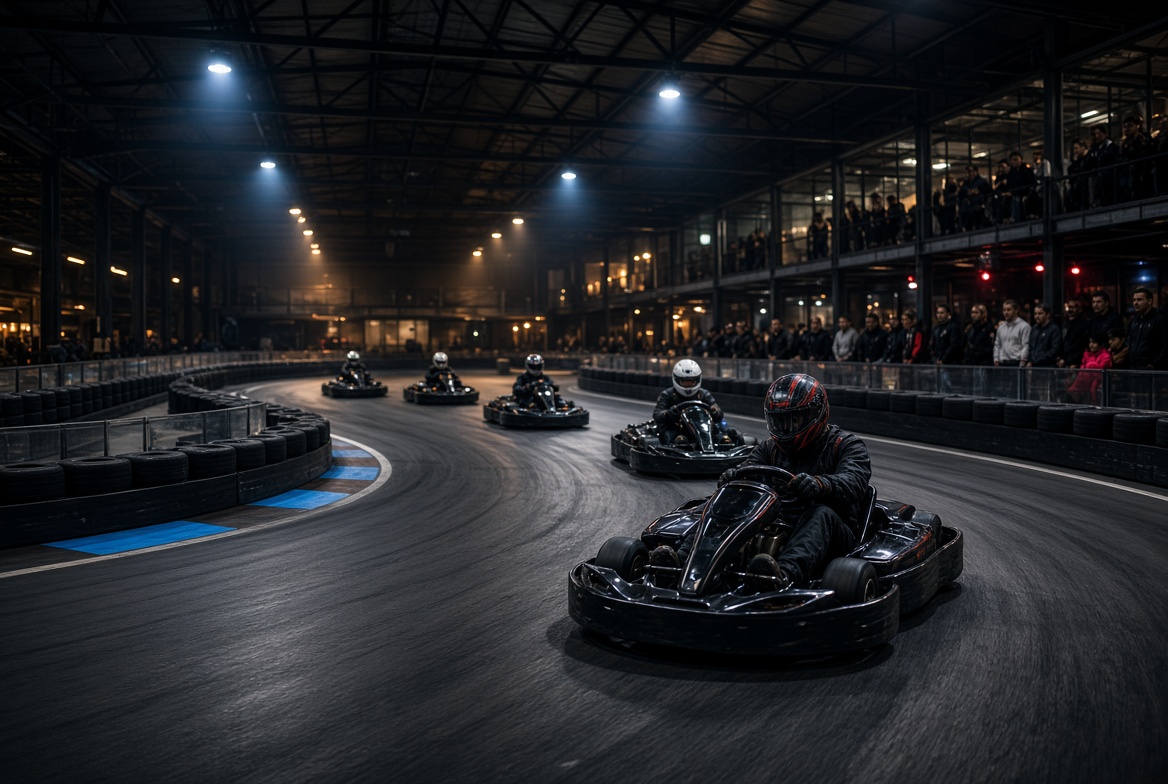 Junior and sport karts ready for afternoon race packages